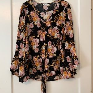 Rethm floral bell sleeve top